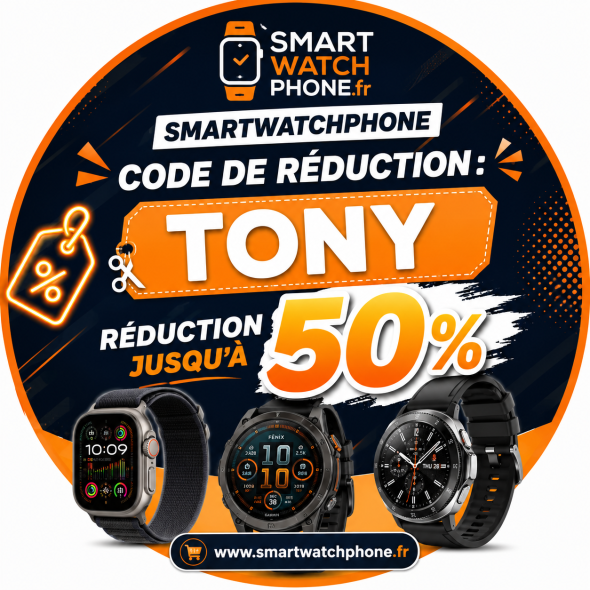 Code promo Smartwatchphone TONY - Jusqu'à 50 % de réduction
